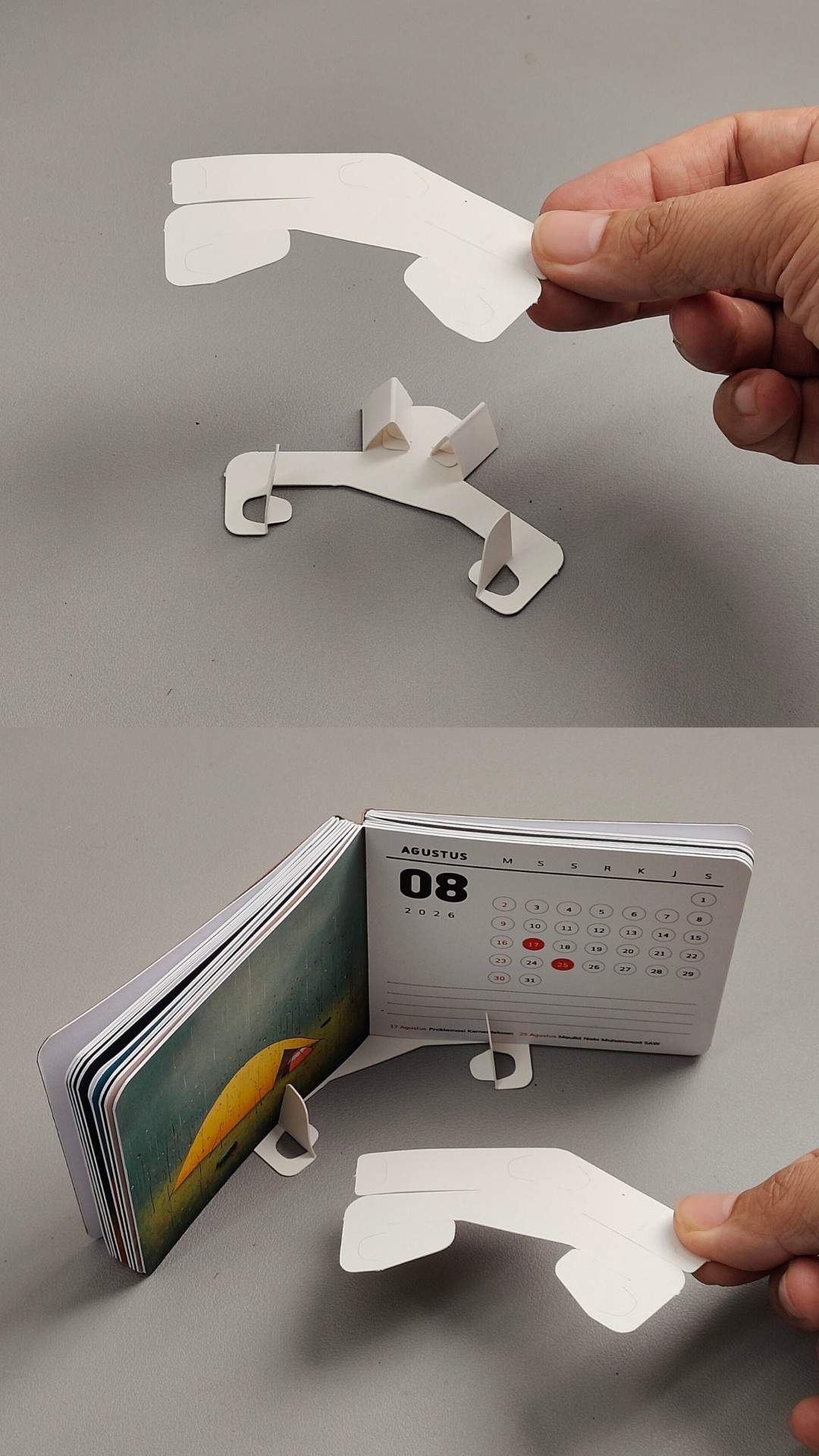 Finished DIY Paper Mini Book Stand template
